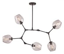 Trans Globe PND-2092 BK - 5LT PENDANT WEB CL GLS-BK